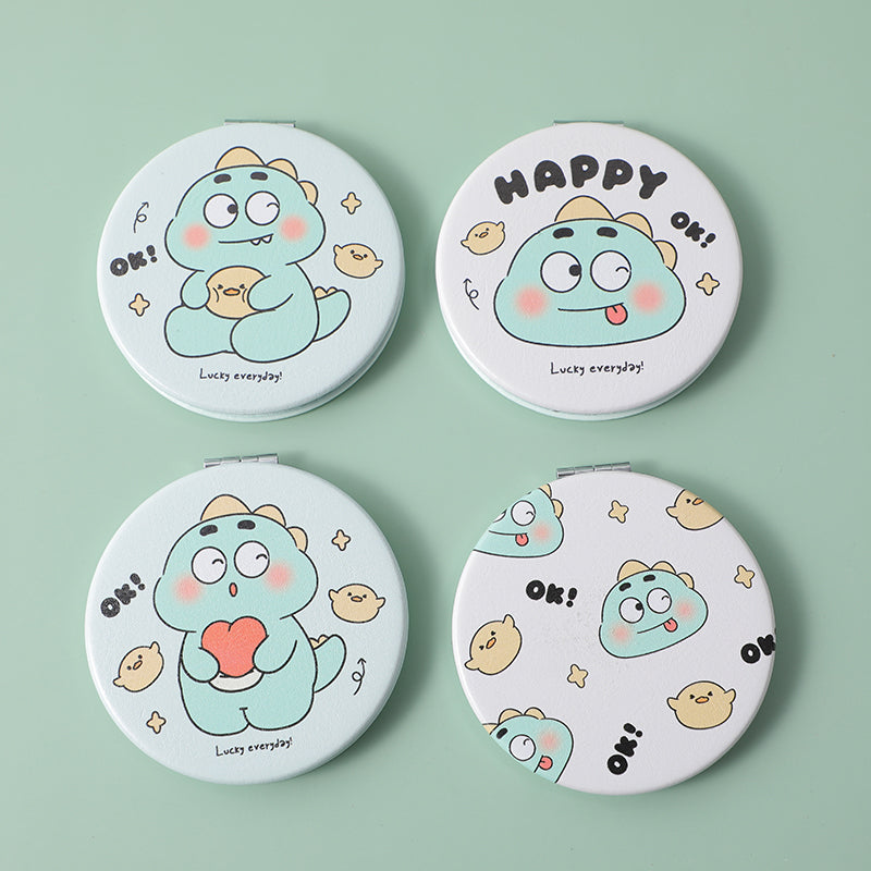 Happy cute dinosaur series-large round fashion mirror