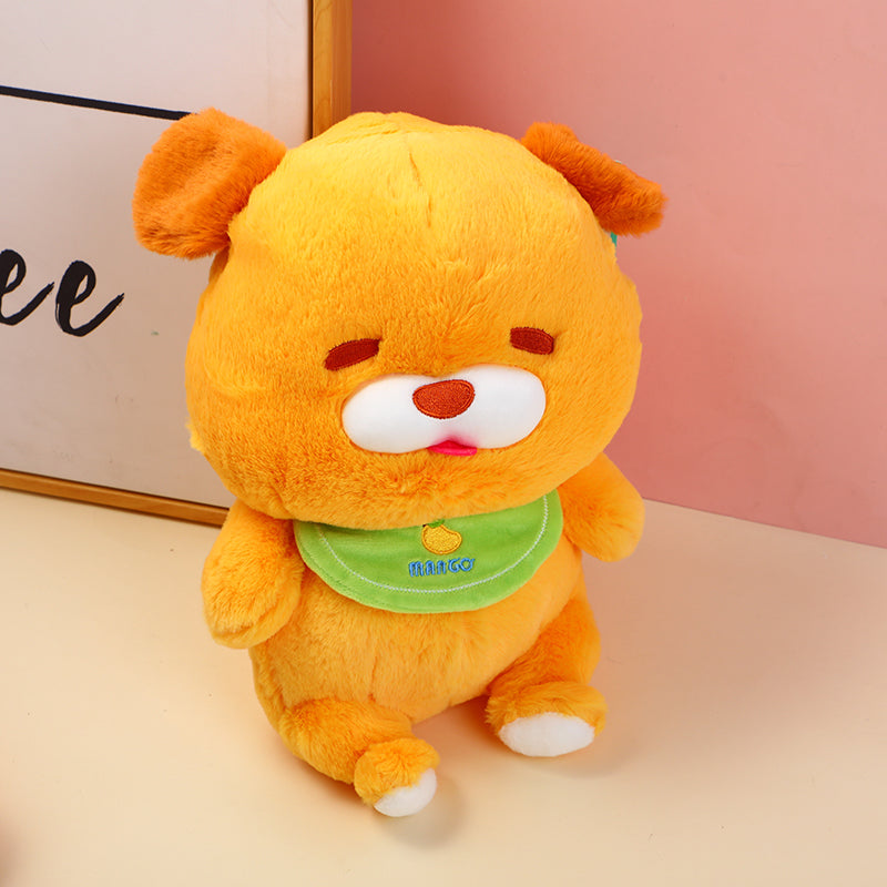 Sitting mango puppy 30cm-bib style plush doll