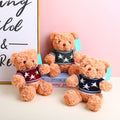 Red pentagram sweater bear plush doll-23cm (plastic eyes)