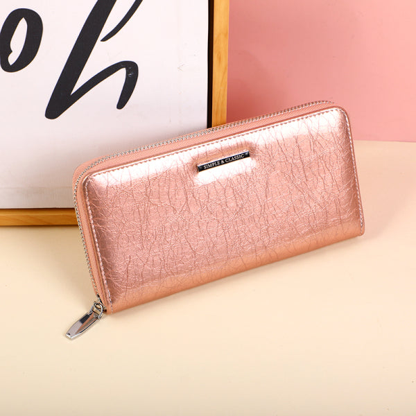 Simple stylish purse with zipper-pink