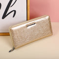 Simple stylish purse with zipper-gold