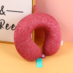 Air travel memory foam U-shaped pillow-jujube red