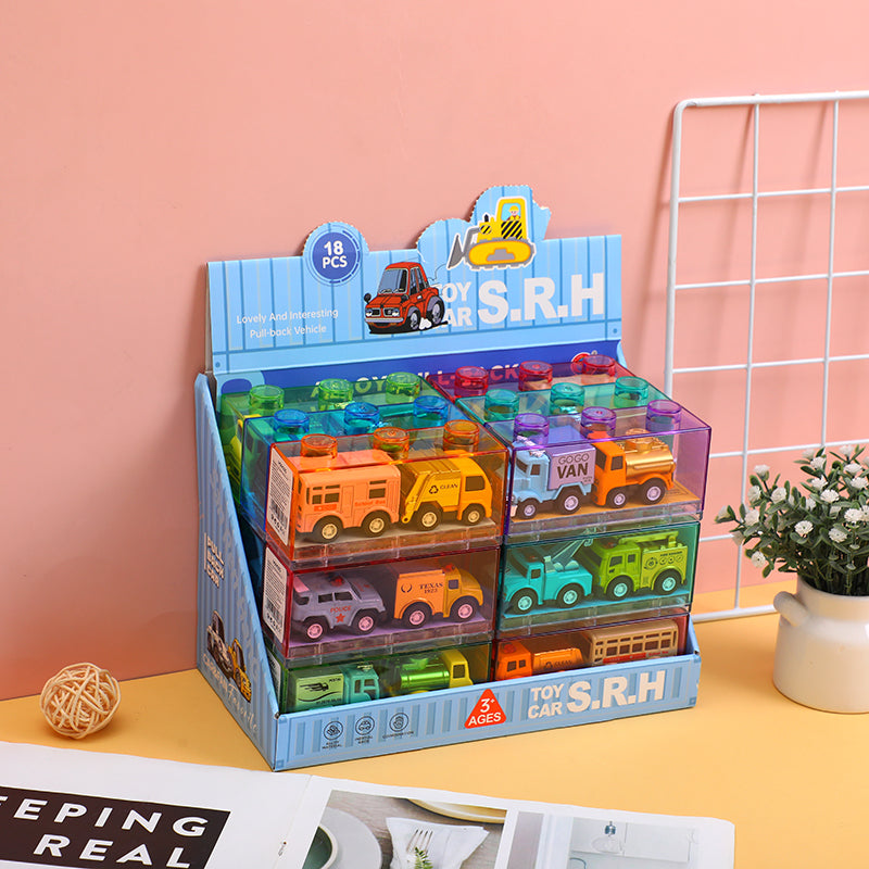 Fun small engineering pull-back car 2pcs