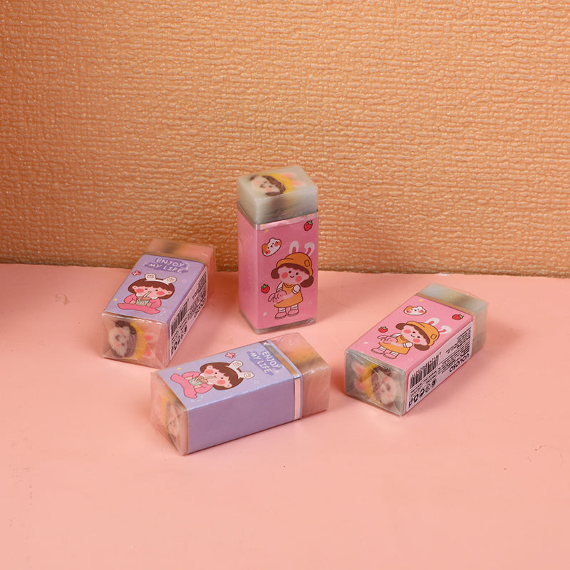Happy girl sandwich eraser
