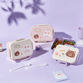 Cute two compartments lunch box (including fork and spoon)-1300ml