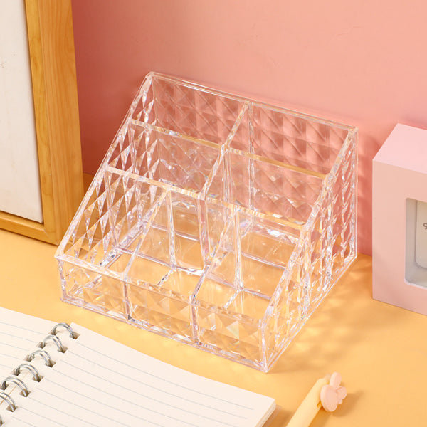 Diamond pattern surface cosmetic storage box