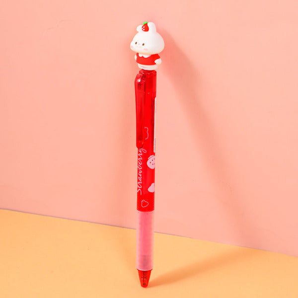 Sweet rabbit strawberry series erasable gel pen-blue