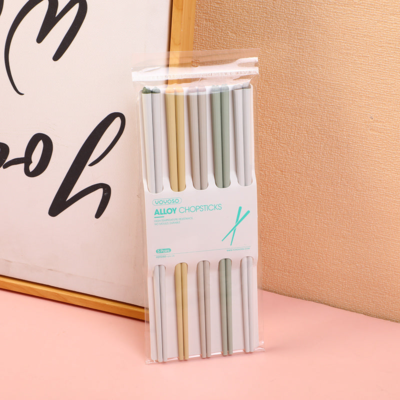 Colorful Alloy Chopsticks - Fun (5 pairs)