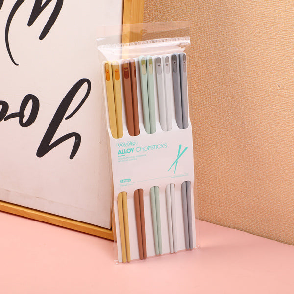 Flow-color alloy chopsticks (5 pairs)2