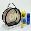 Transparent round portable cosmetic bag（OK)