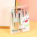 Soft jelly makeup brush 5pcs set-green
