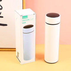 Business straight vacuum cup (with temperature screen) 500ml-white