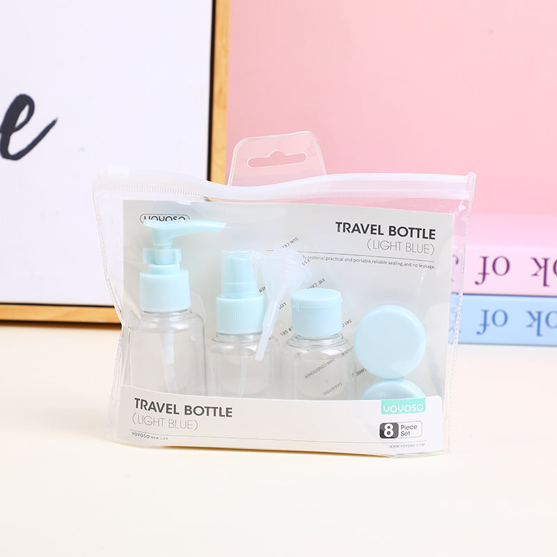 Travel bottle 8pcs set (light blue)