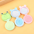 Frog prince cartoon style folding comb with mirror