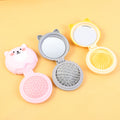 Puppy cartoon style folding comb with mirror