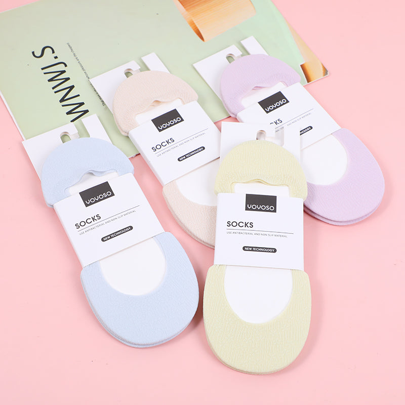 Floral low-cut invisible socks-two pairs