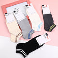Wide stripes 100% cotton men's low-cut liners socks