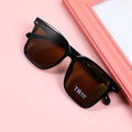 Fashion HD couple style polarized sunglasses-black & tan