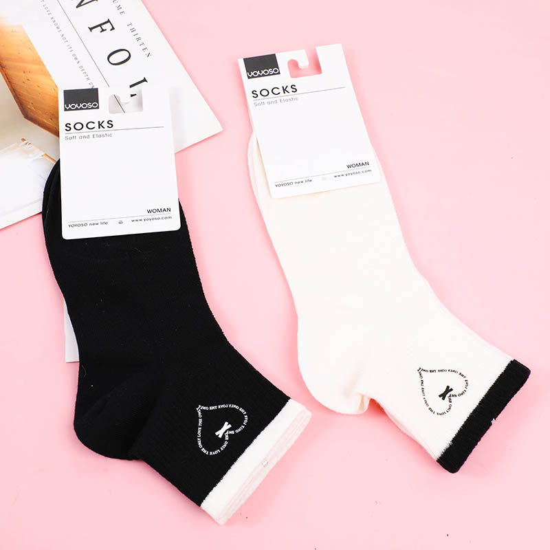 Ultrathin mesh love short socks for women
