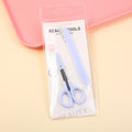 Straight handle eyebrow trimmer and beauty scissors combo set