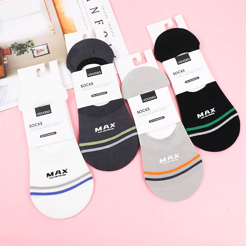 Letters expoxy invisible socks for men