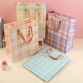 Sweet plaid pattern vertical gift bag-M