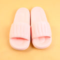 Silent anti-slip vertical strip women's household slippers size 38-39-pink