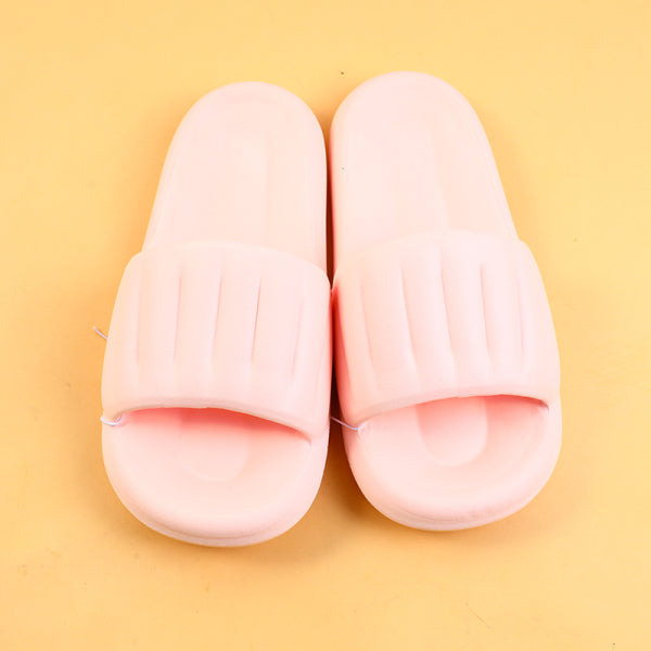 Silent anti-slip vertical strip women's household slippers size 38-39-pink