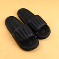 Silent anti-slip vertical strip men's household slippers size 42-43-black