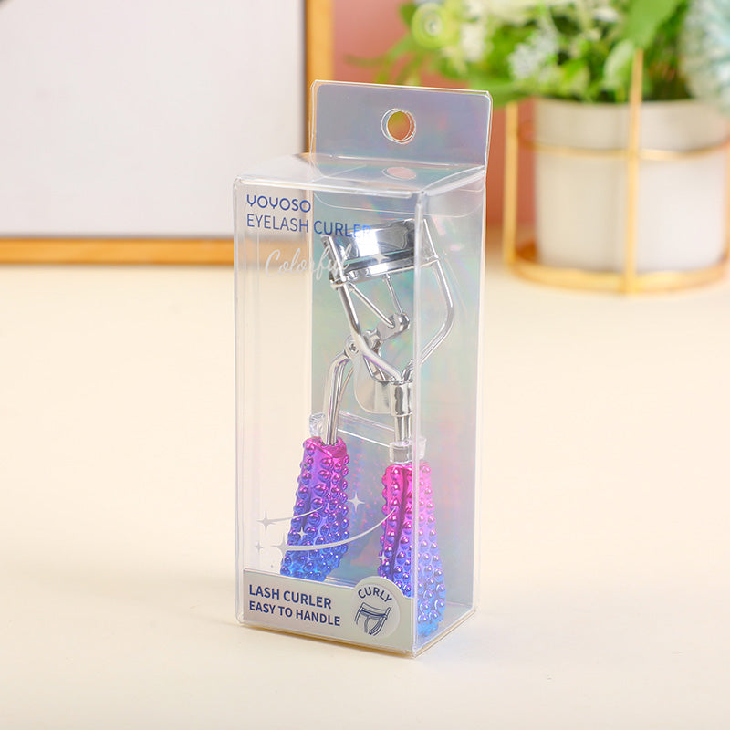 Colorful electroplated eyelash curler with non-slip handle