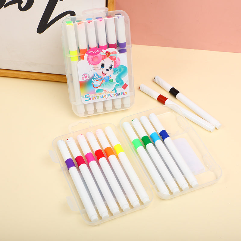 Soft-tip water-based marker 12 colours