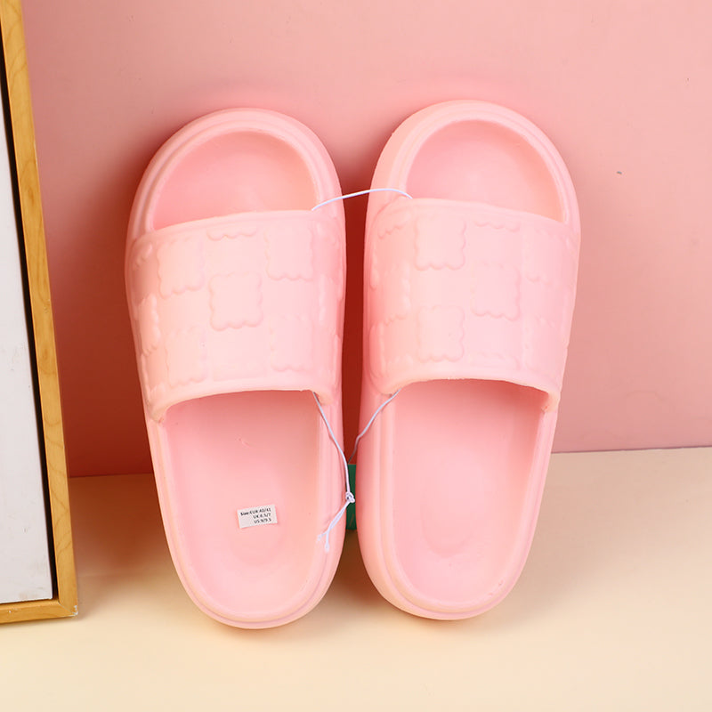 Mini biscuit couple women's household slippers size 40-41 (misty pink)
