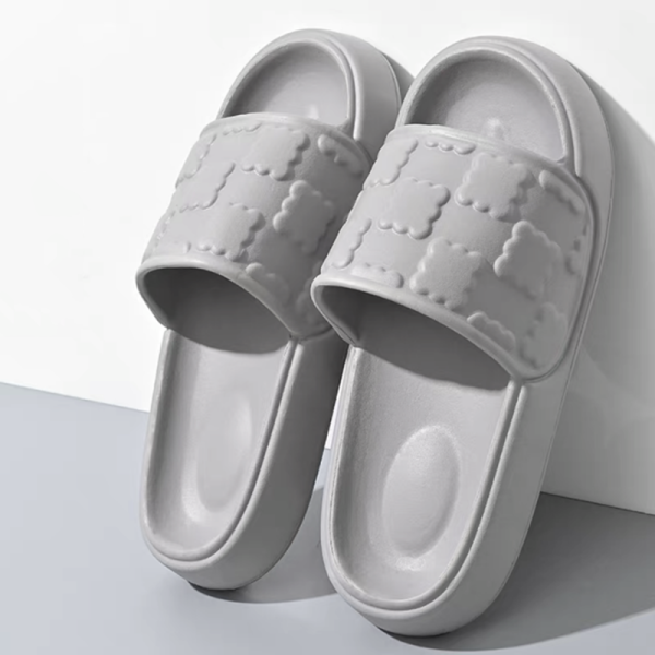 Mini biscuit couple men's household slippers size 40-41 (misty grey)