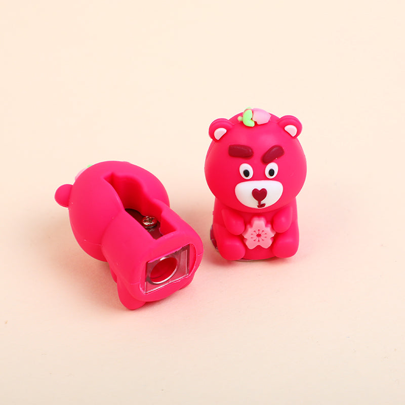 Strawberry shiba inu soft rubber pencil sharpener