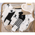 Black and white butterfly women's socks-3 pairs