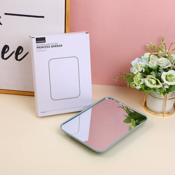 Rectangular folding princess mirror with bracket