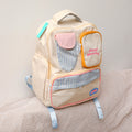 Color matching backpack with two pockets-beige
