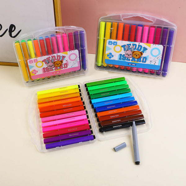 24 colors TEDDY ISLAND Series 204 Triangular Rod High Capacity Watercolor Pencil