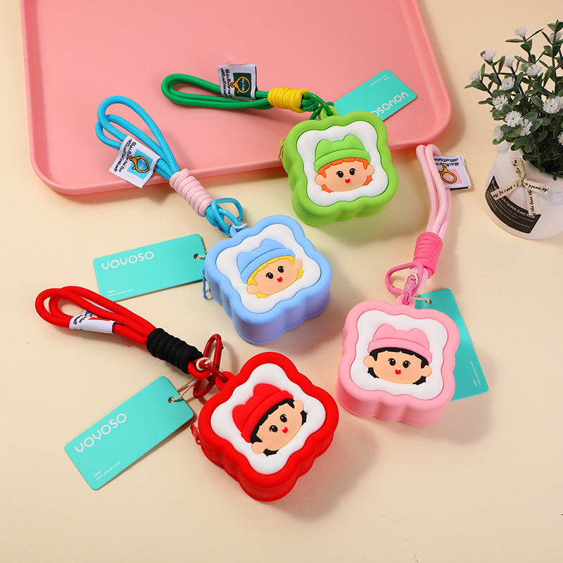 Short hair girl mini storage bag