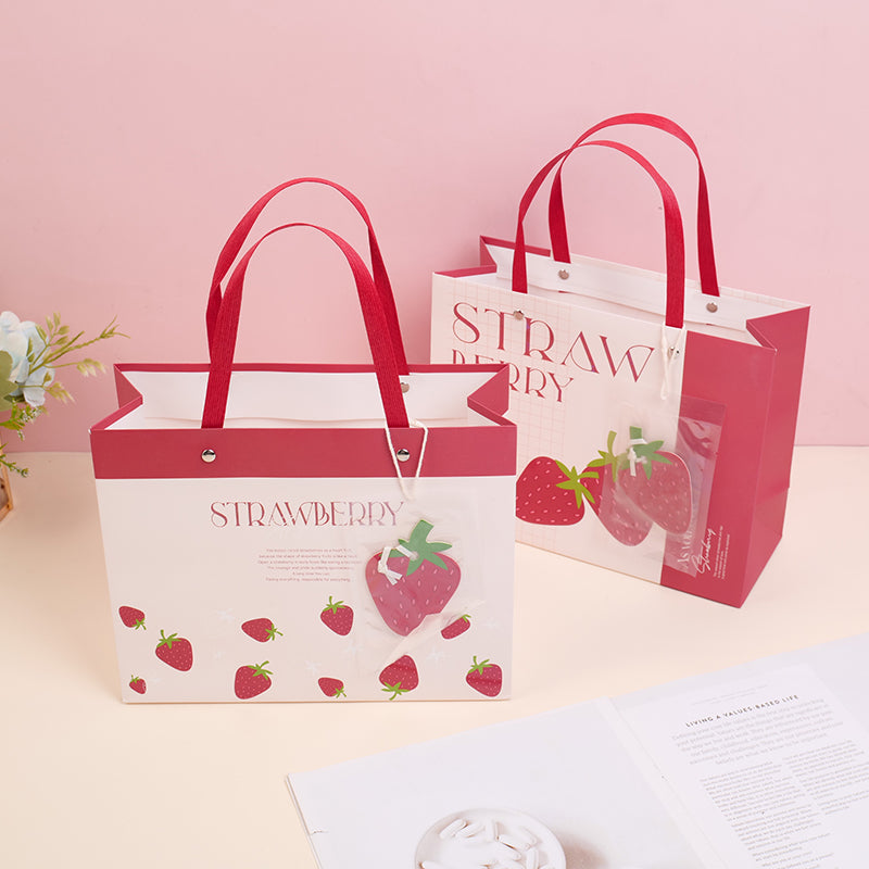 Strawberry horizontal gift bag-S