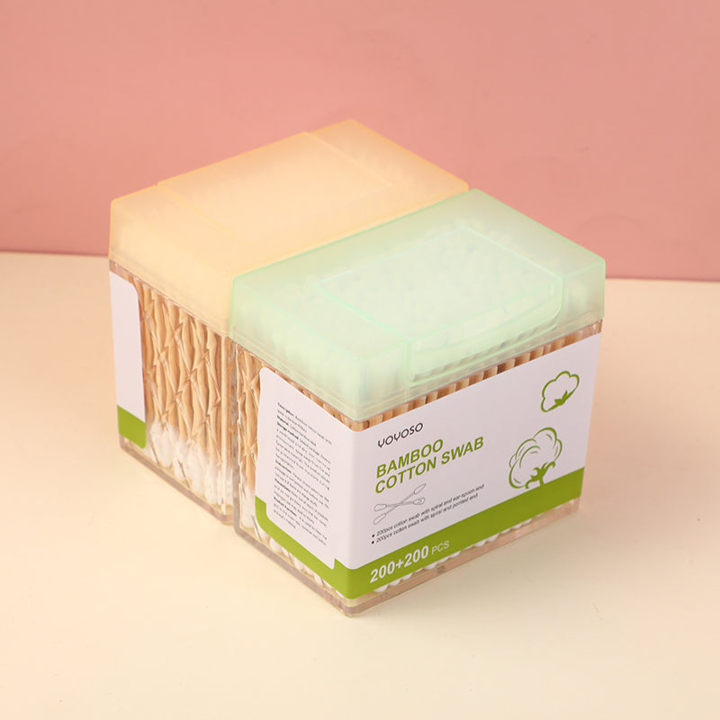 Bamboo cotton swab with water cube box 400pcs