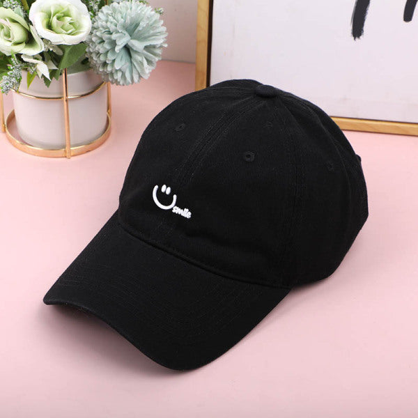 Smile washable baseball cap-black