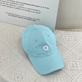 Washable distressed letter Q baseball cap-sky blue