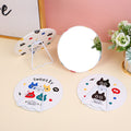 Round table mirror with bracket-black cat party series