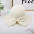Straw hat with bowknot-ivory