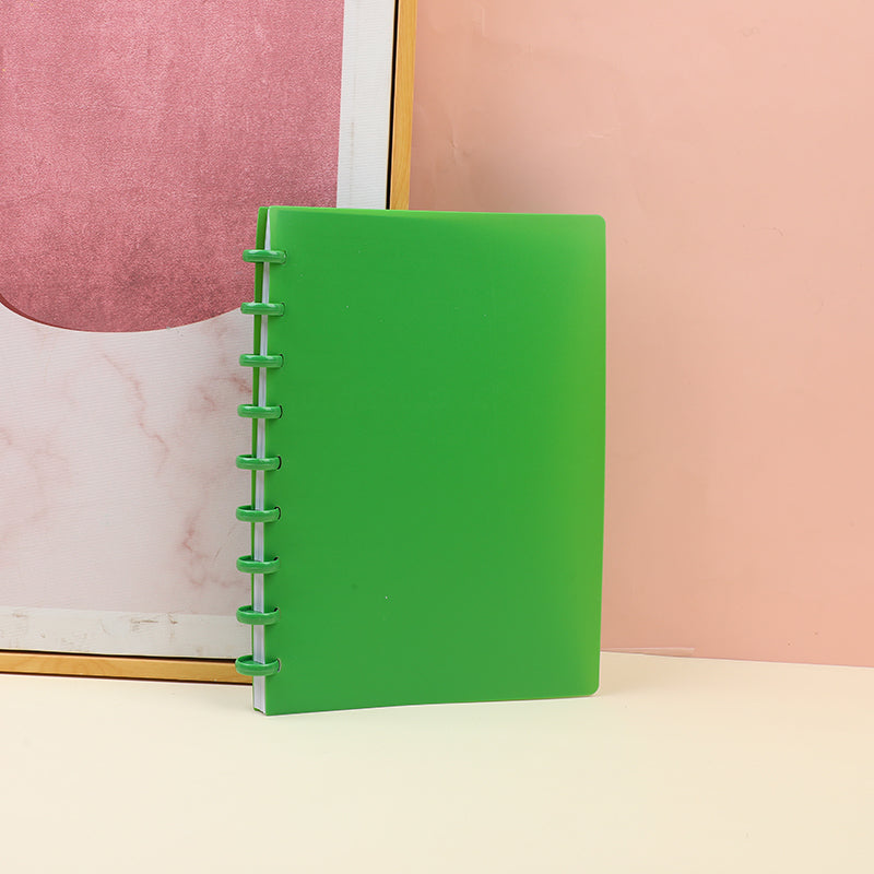 Green mushroom buckle PP coil notebook B5-horizontal line inner pages 80 sheets