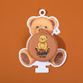 TEDDY ISLAND series foldable mirror comb-dark brown