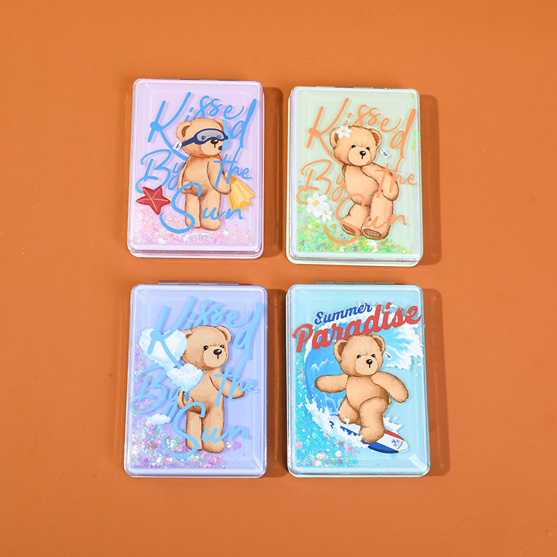 TEDDY ISLAND series rectangular quicksand relief fashion mirror-casual bear
