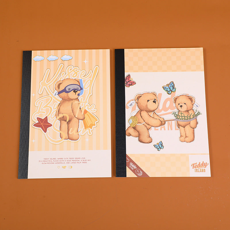 TEDDY ISLAND series binding notebook A5-horizontal line inner pages 40 sheets