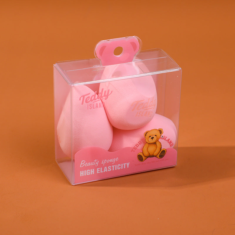 TEDDY ISLAND series makeup sponge 3pcs-pink